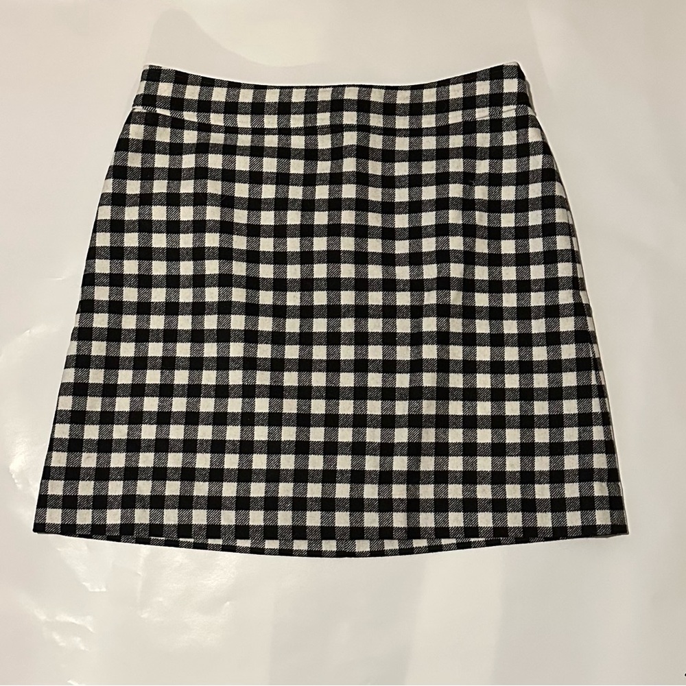Wool-blend mini skirt in buffalo check